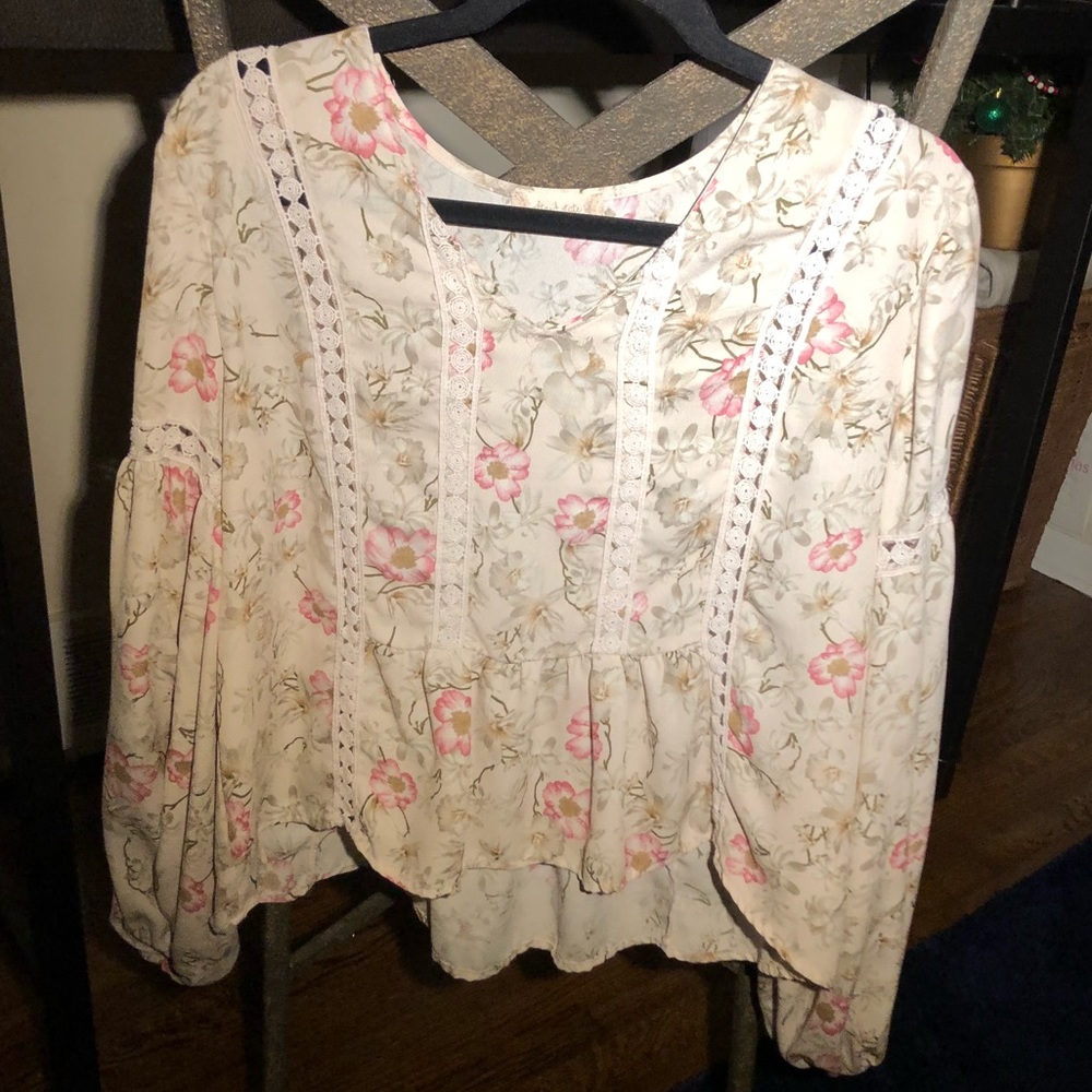 FLORAL BALLOON SLEEVE BLOUSE⭐️